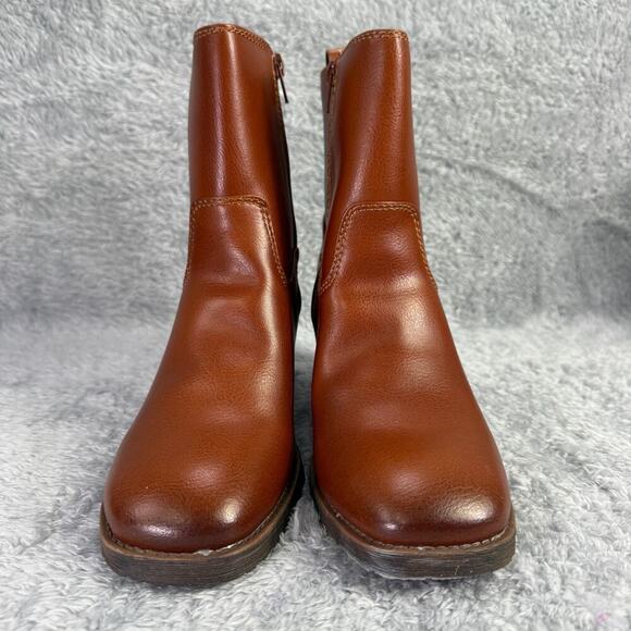 Zodiac Claret Ankle Boots Chelsea Booties Women's 7 Brown Vegan Leather Heeled - Picture 5 of 8